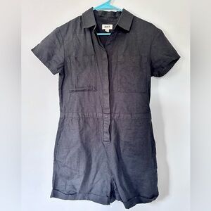 urban outfitters black utility lightweight romper pact size xs